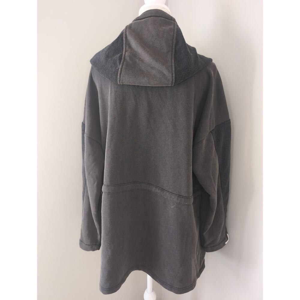 Pol faded oversized slouchy cozy loungewear hooded navy cardigan jacket - Picture 4 of 9